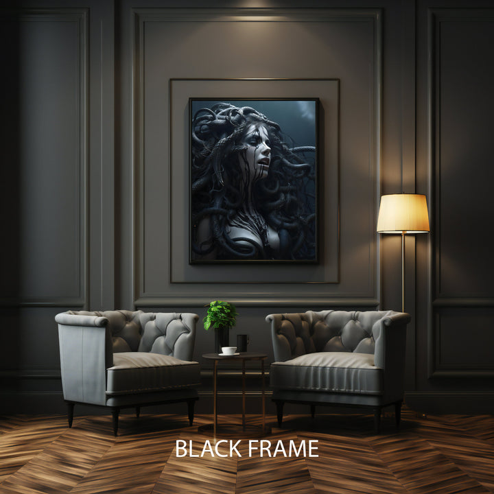 Detailed Medusa canvas wall art ideal for gallery wall