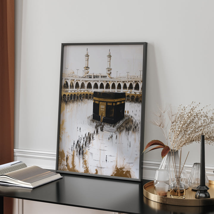 Mecca Grand Mosque abstract Islamic art print suitable for elegant wall decor