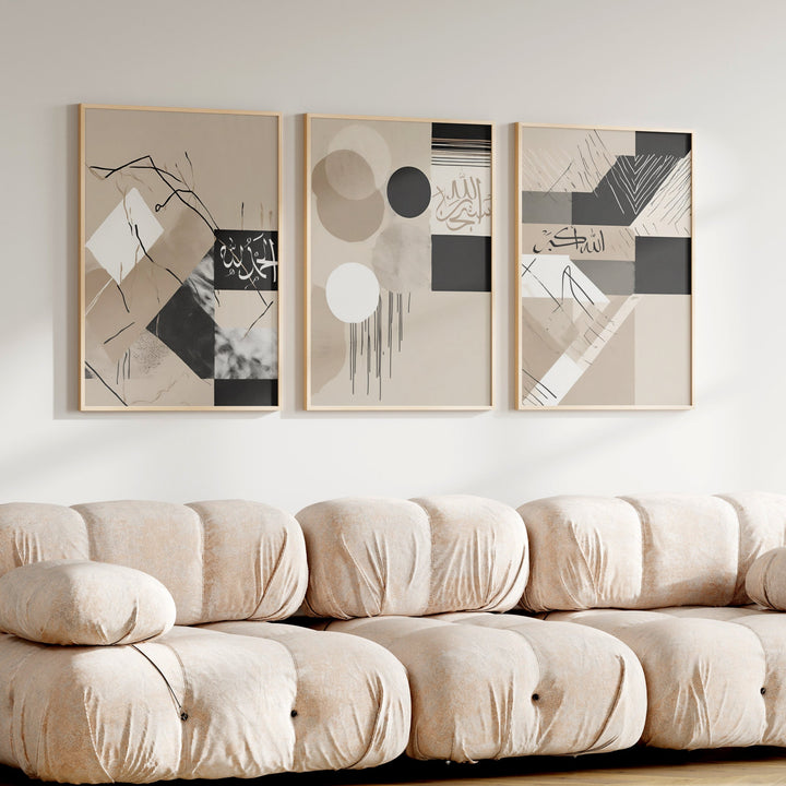 Dhikr Arabic Calligraphy Print, Takbir, Taslim & Tahmid Decor
