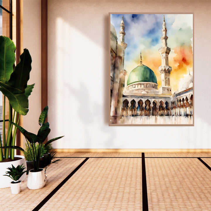 Boho Islamic poster inspired by Masjid Nabawi ready for framing