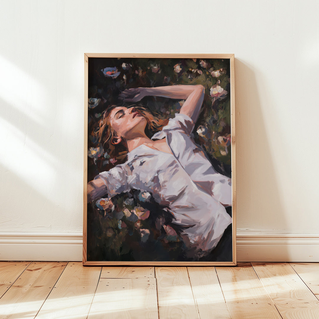 Woman In Bloom – Dreamy Floral Portrait Canvas