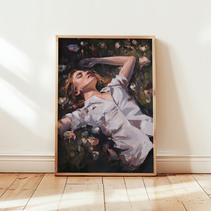 Woman In Bloom – Dreamy Floral Portrait Canvas