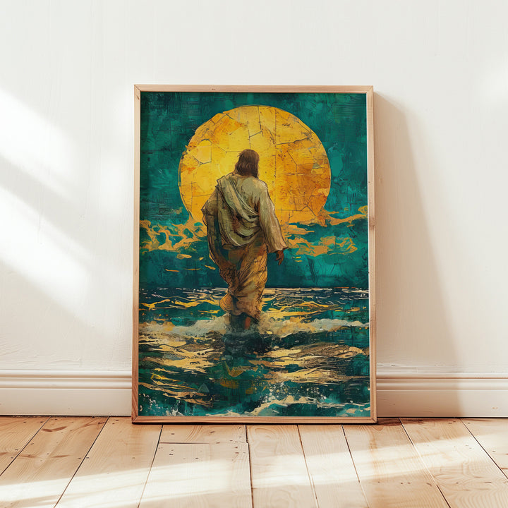 Abstract Painting of Jesus on Water