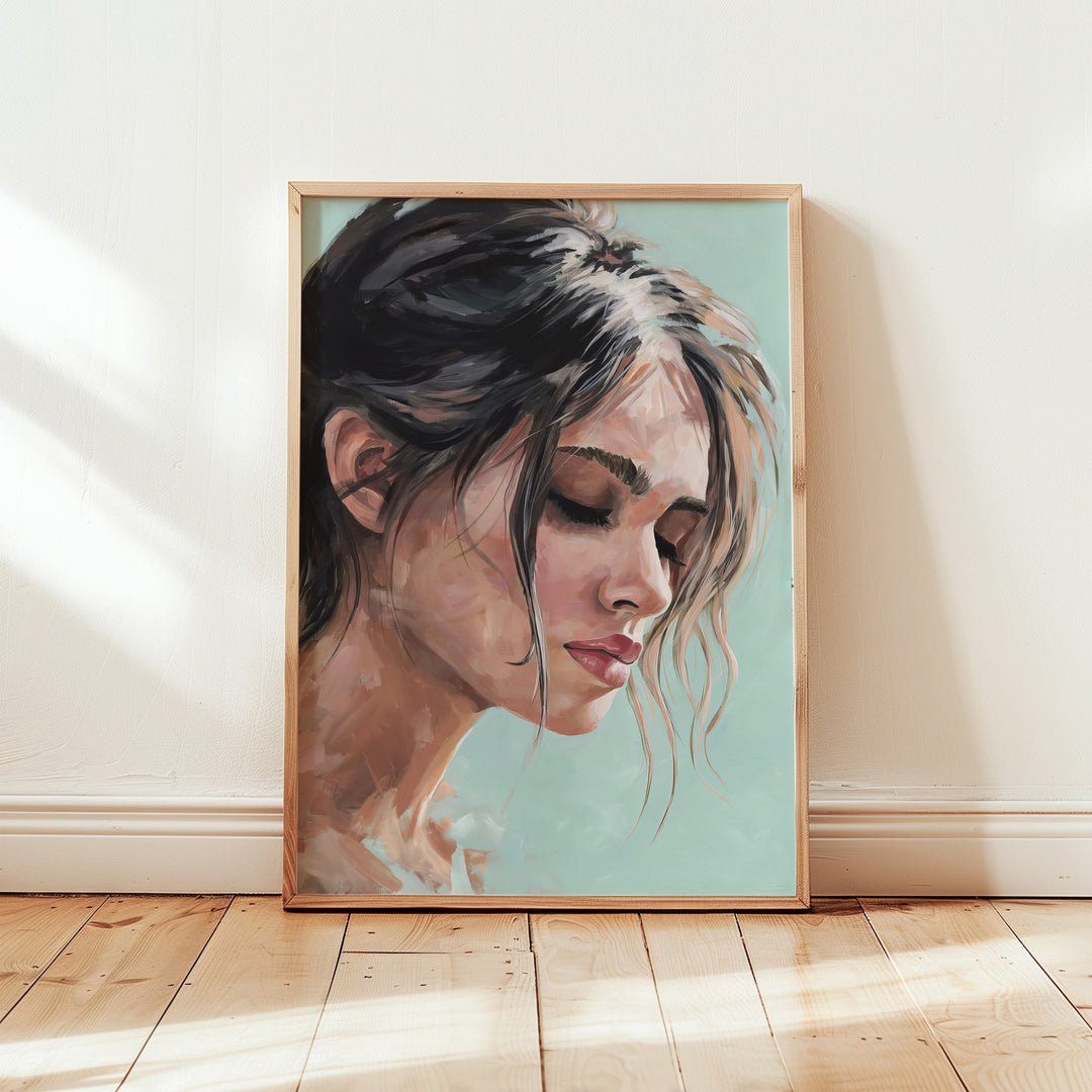 Tranquil Beauty – Modern Female Portrait Canvas Art