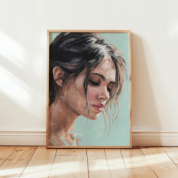 Tranquil Beauty – Modern Female Portrait Canvas Art