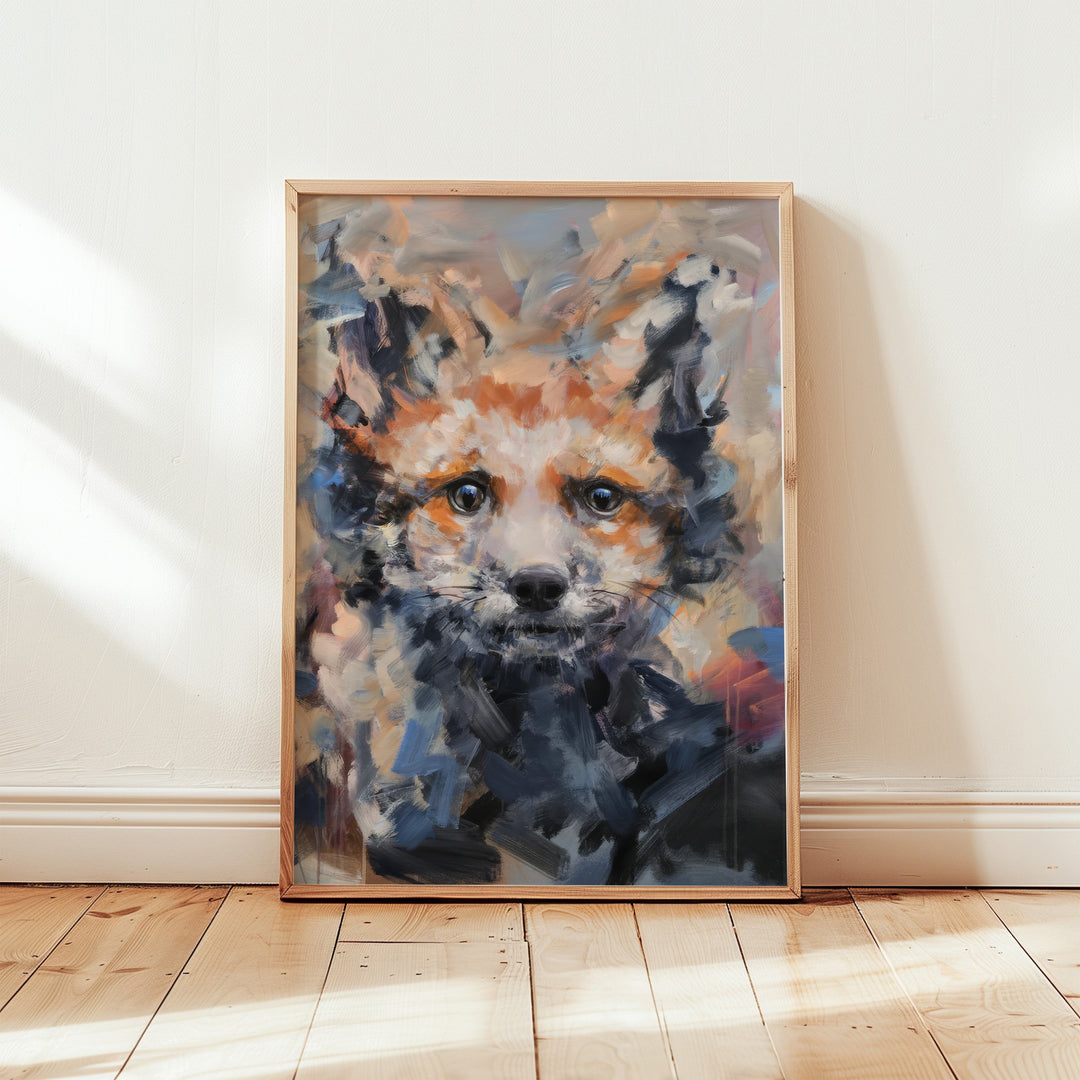 Abstract Painting Of A Wolf Pup