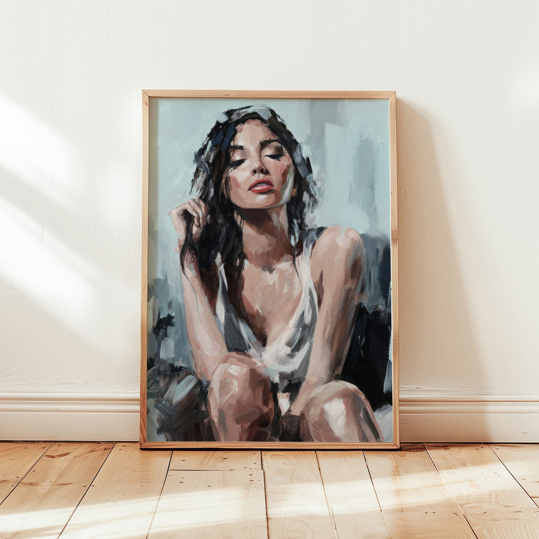 Serene Femininity – Abstract Female Portrait Canvas Print
