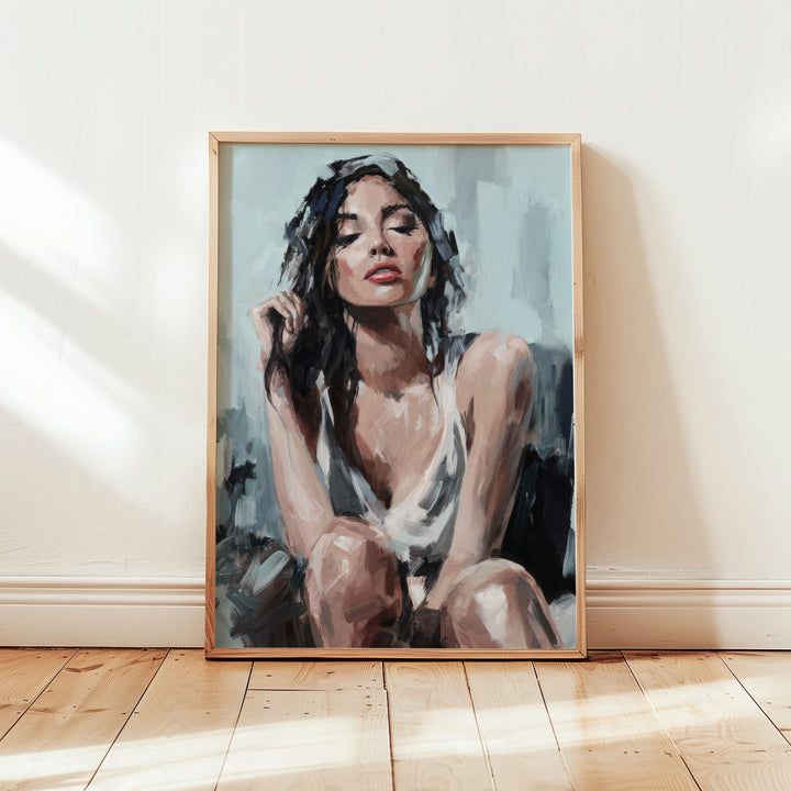 Serene Femininity – Abstract Female Portrait Canvas Print