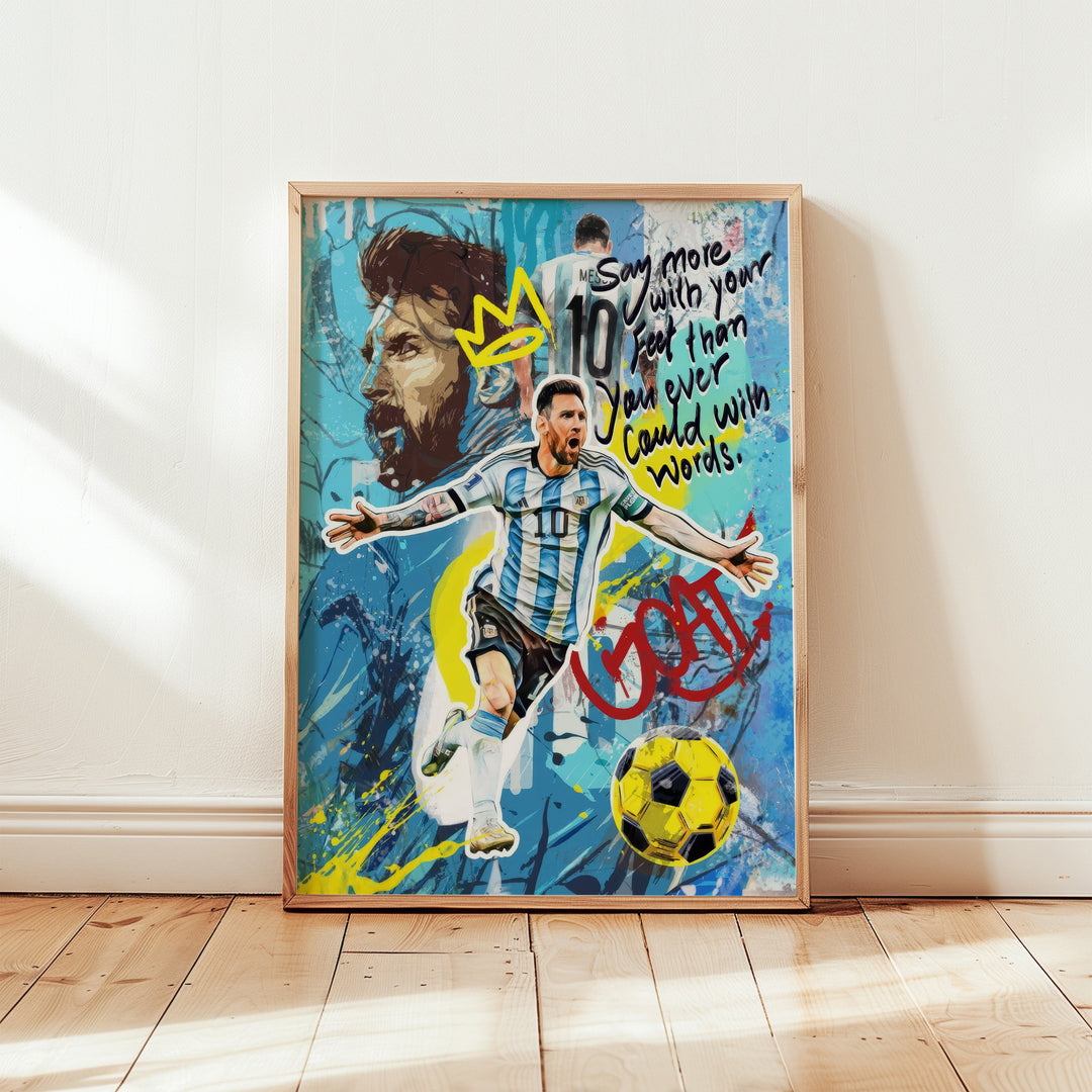 GOAT Messi Pop Graffiti Wall Art