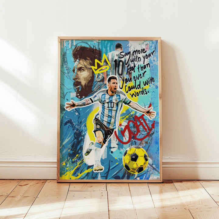 GOAT Messi Pop Graffiti Wall Art