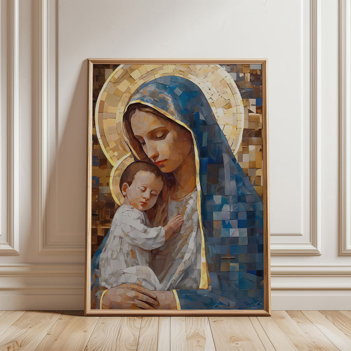 Abstract Virgin Mary Painting