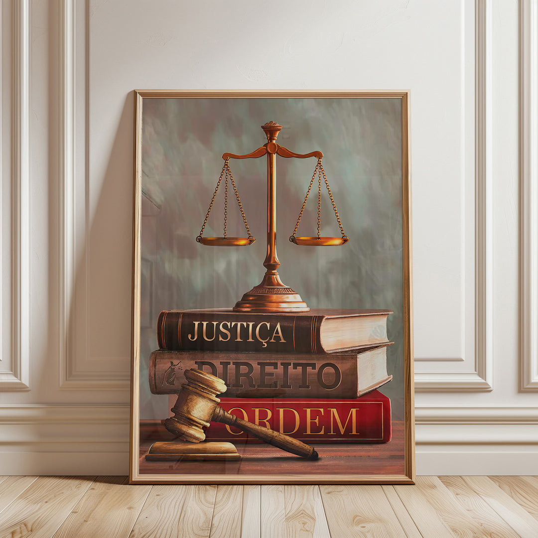 Justice Symbols Canvas Print – Law Office Wall Art with Scales