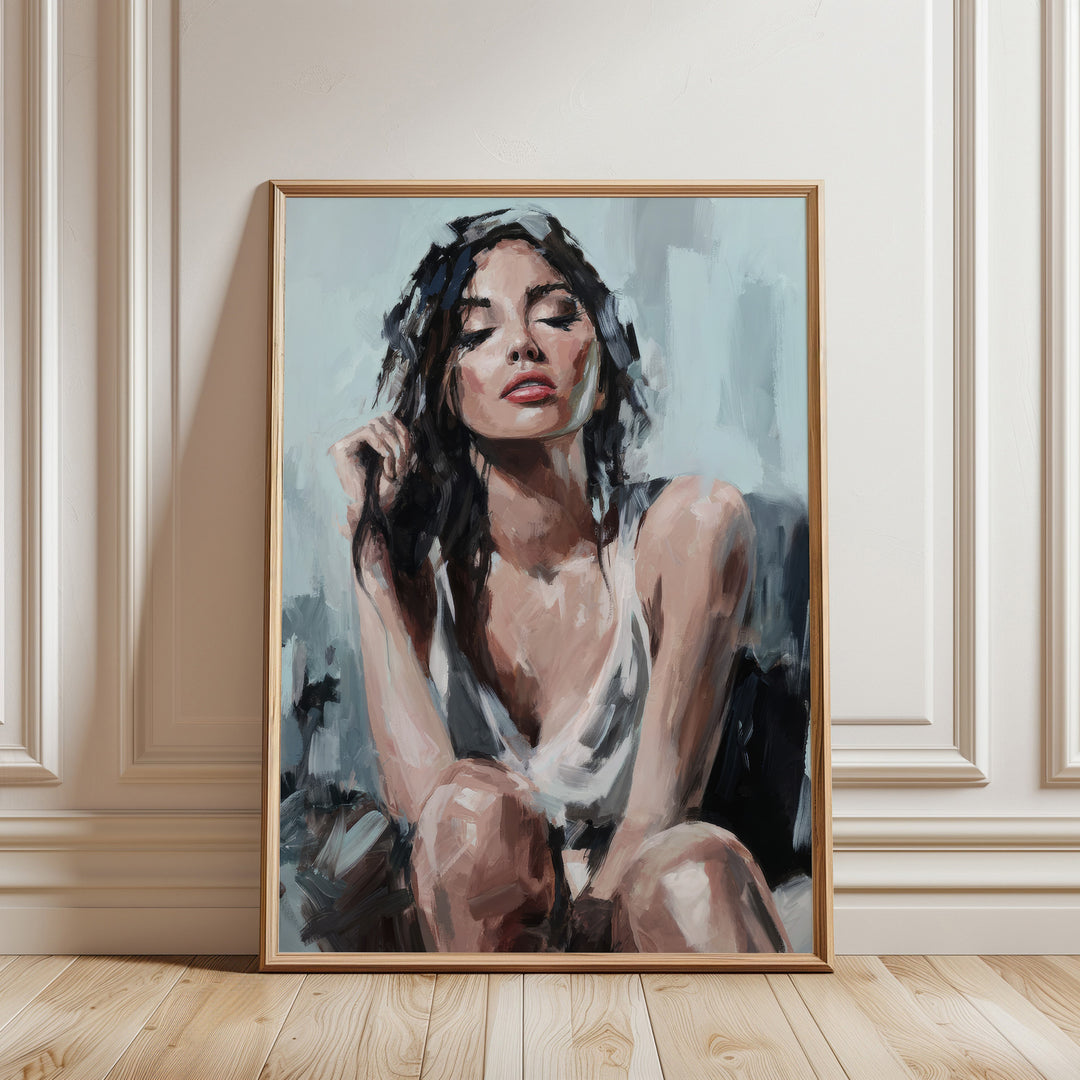 Serene Femininity – Abstract Female Portrait Canvas Print