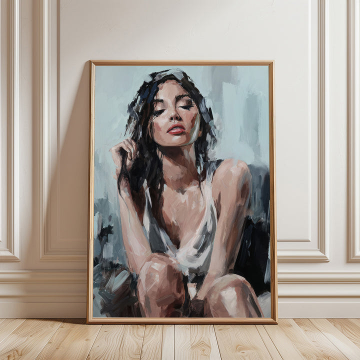 Serene Femininity – Abstract Female Portrait Canvas Print