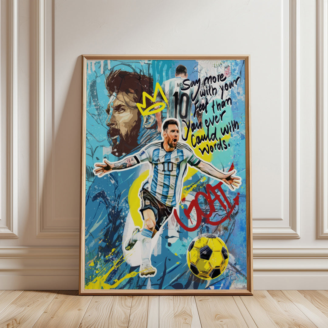 GOAT Messi Pop Graffiti Wall Art