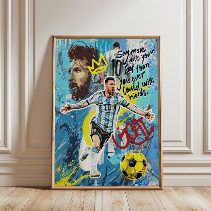 GOAT Messi Pop Graffiti Wall Art