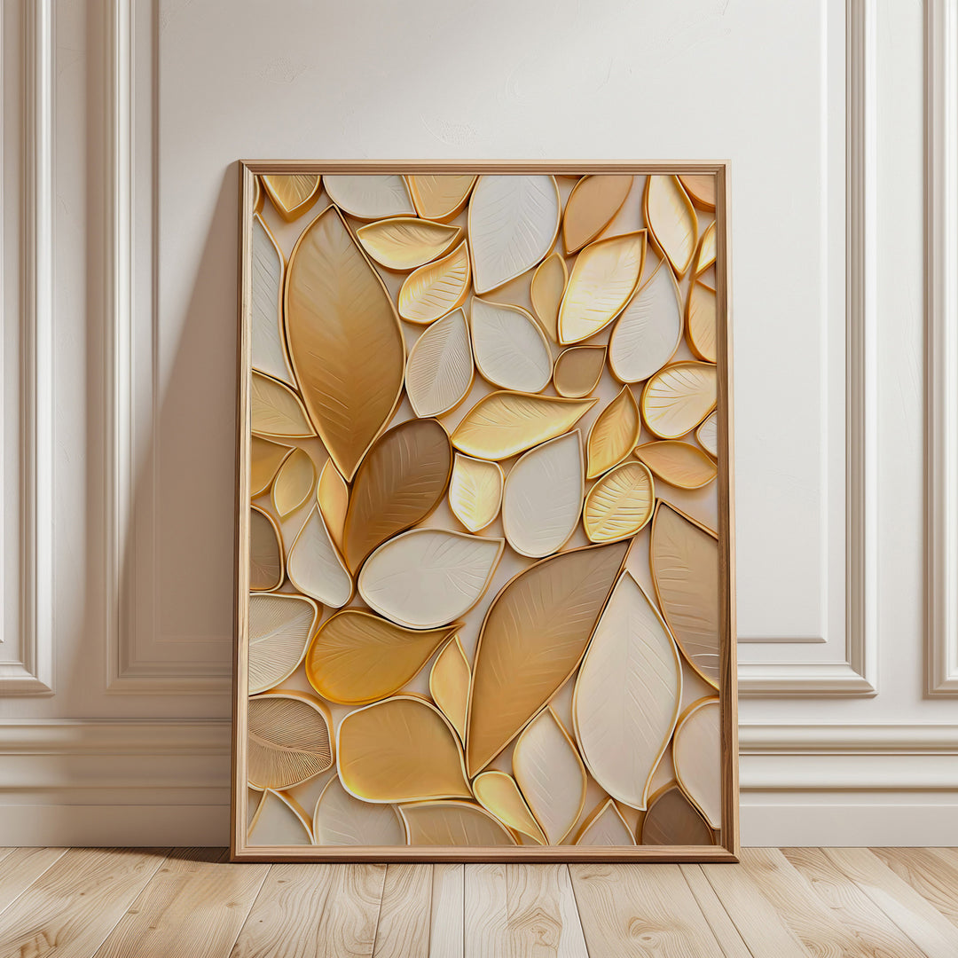 Boho Golden Leaves Canvas Wall Art