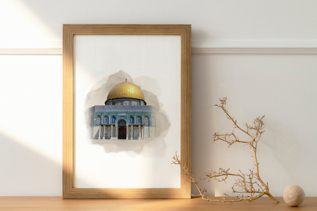 Warm color highlight in the Dome of the Rock poster