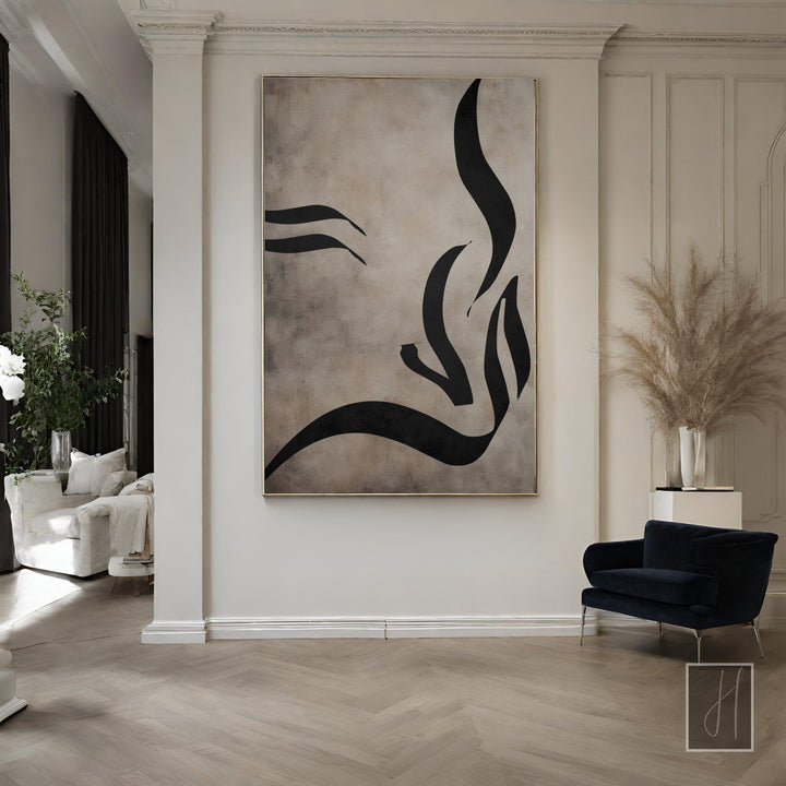 Abstract Islamic art print displayed in contemporary interior