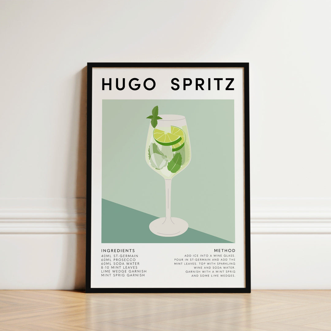 Hugo Spritz Cocktail Wall Art print for kitchen decor