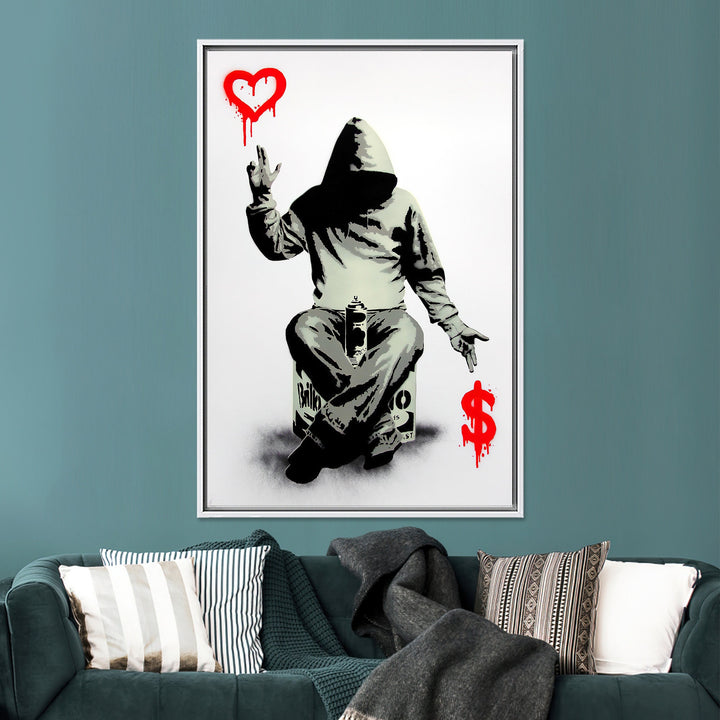 Urban street art themed wall decor for office or living room on canvas