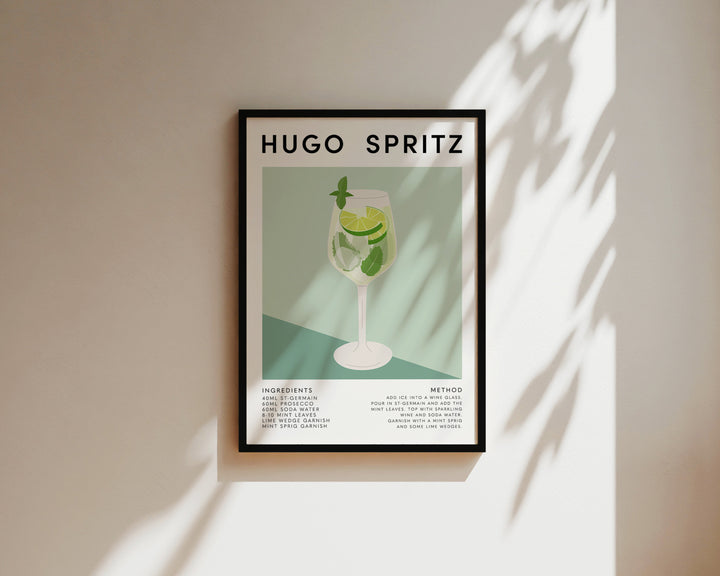 Hugo Spritz kitchen wall art with orange and blue accents