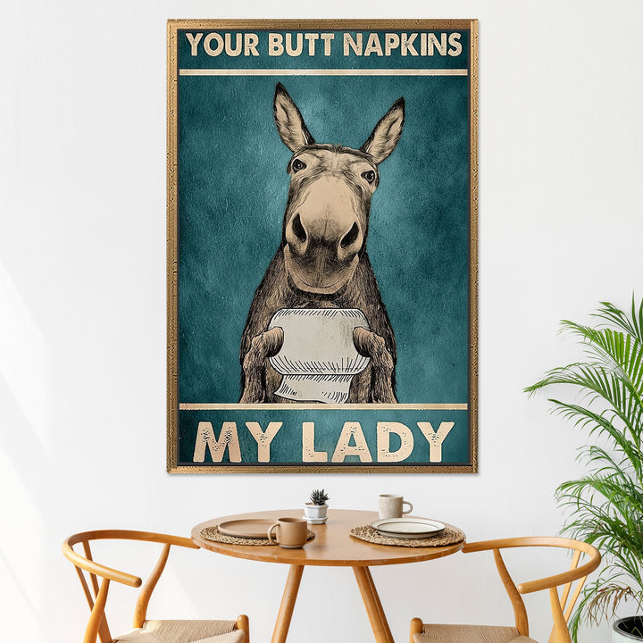 minimalist donkey canvas print ready to hang in any room