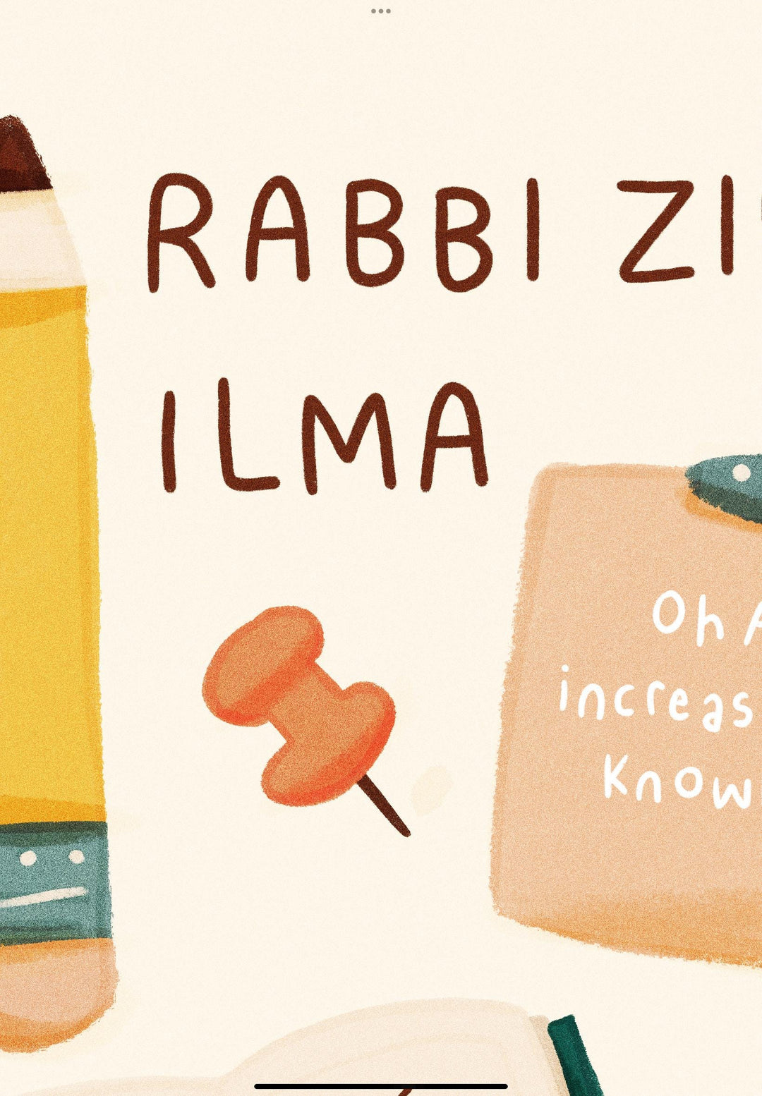 Islamic kids wall art print with elegant calligraphy and soft colors