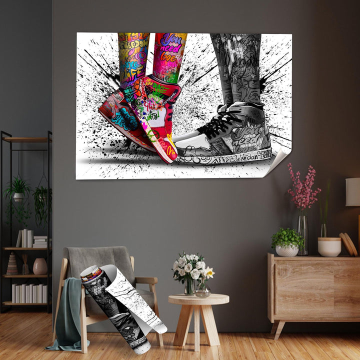Contemporary urban decor wall art in a bold street style