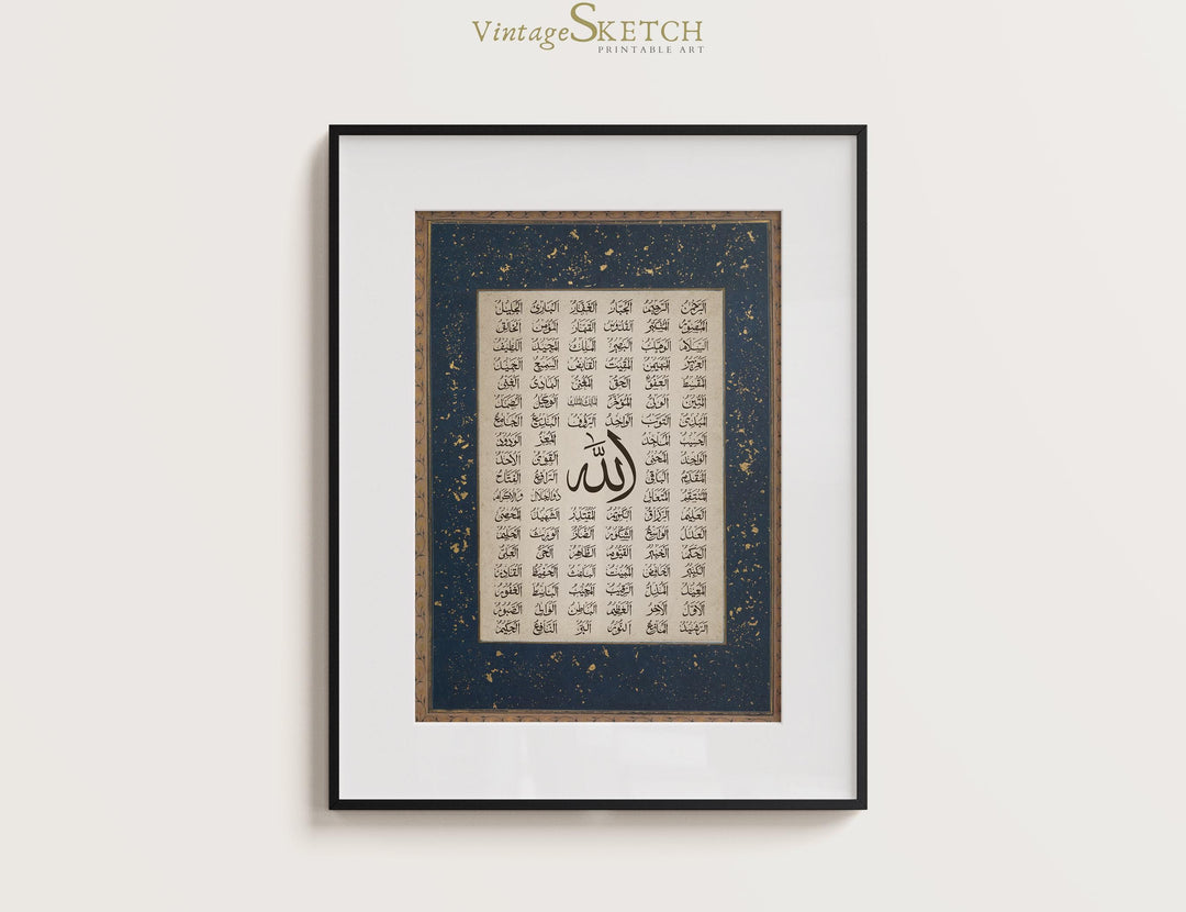 Detail shot with gold-ink accents highlighting a ready-to-hang design