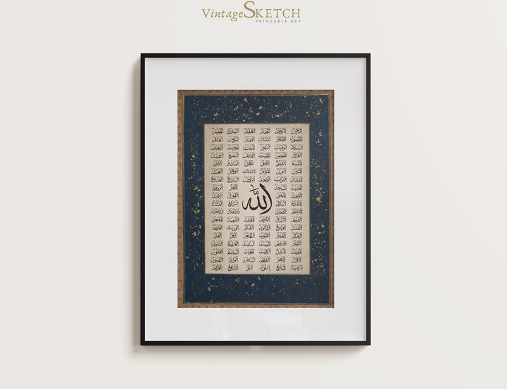 Detail shot with gold-ink accents highlighting a ready-to-hang design