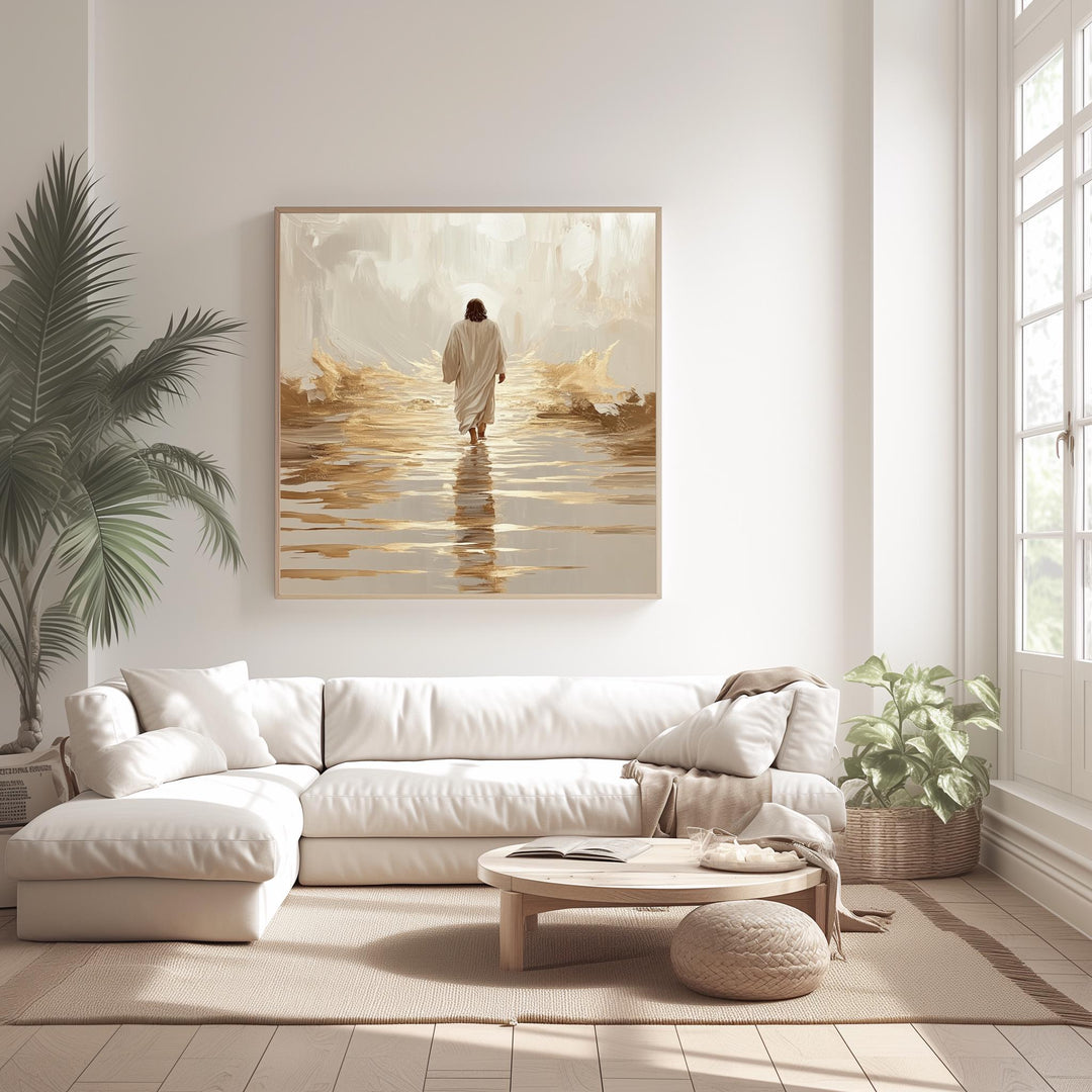 Jesus Walking on Water – Divine Light Canvas Art