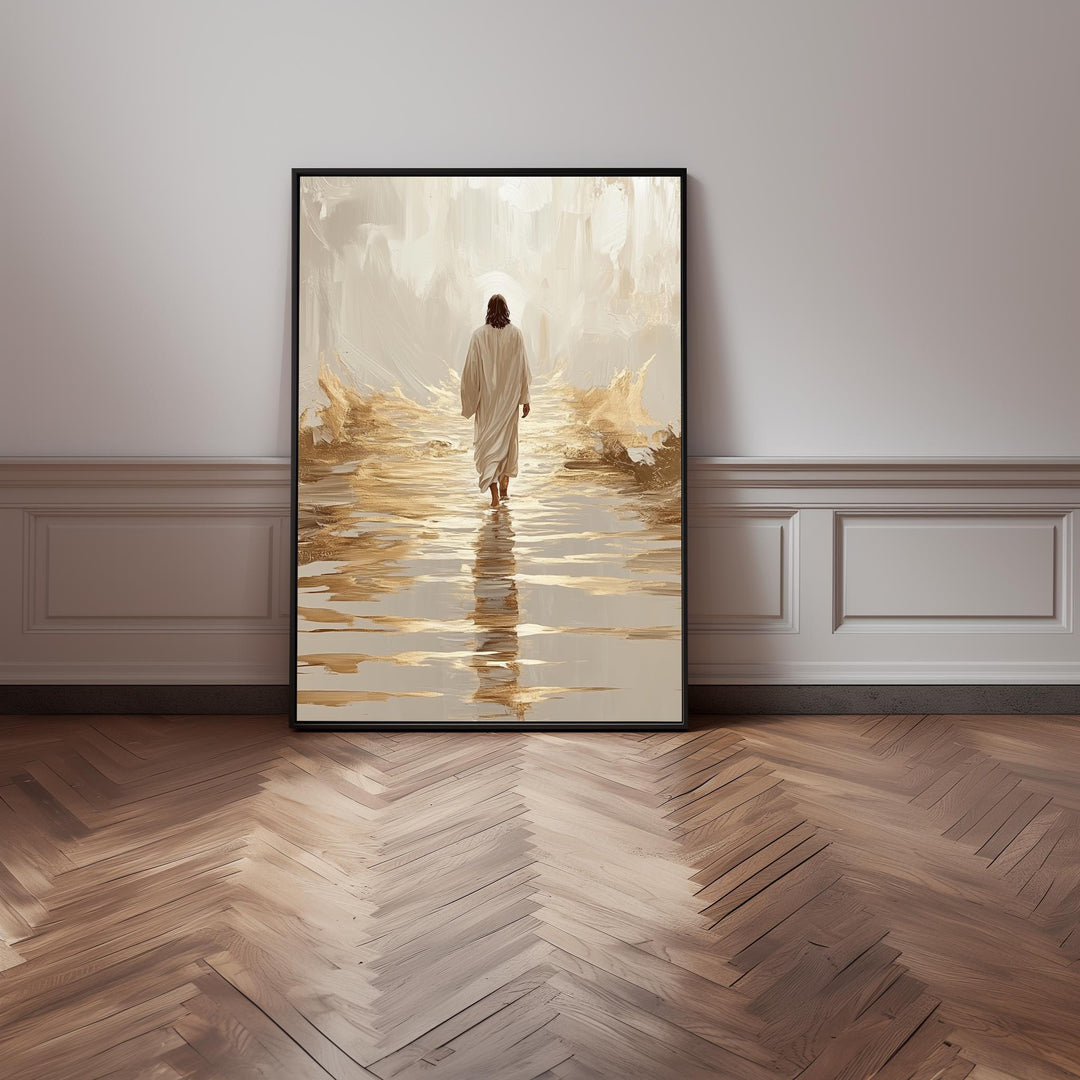Jesus Walking on Water – Divine Light Canvas Art