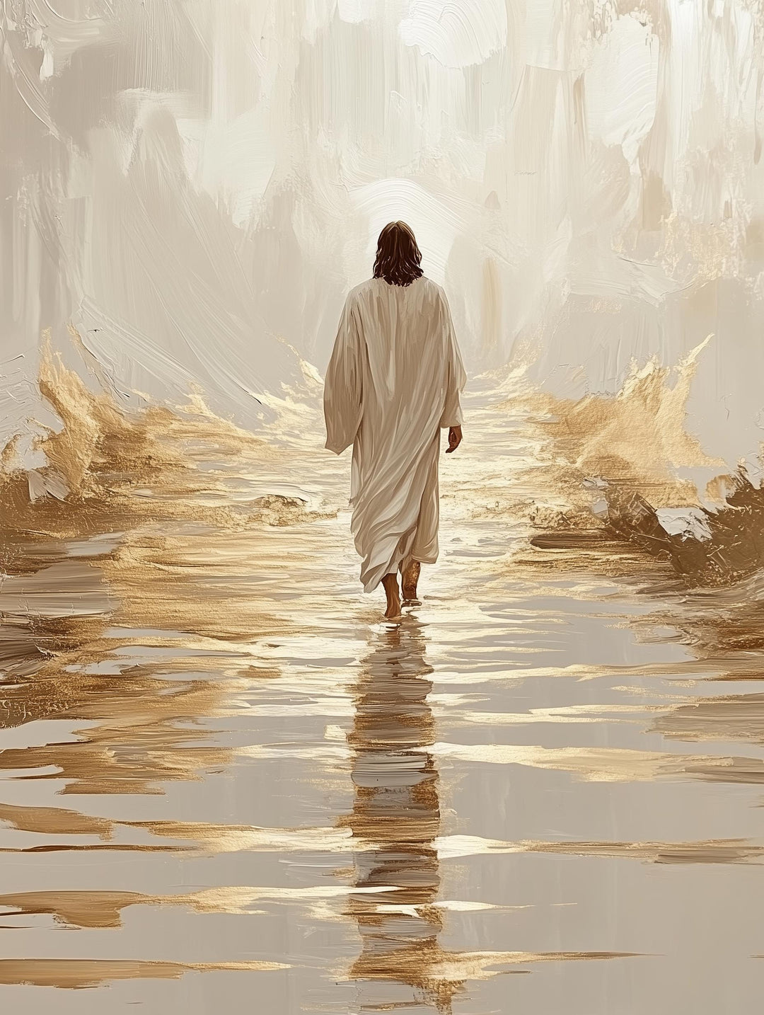 Jesus Walking on Water – Divine Light Canvas Art