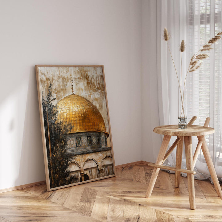 Dome of the Rock architectural Islamic wall art print detail