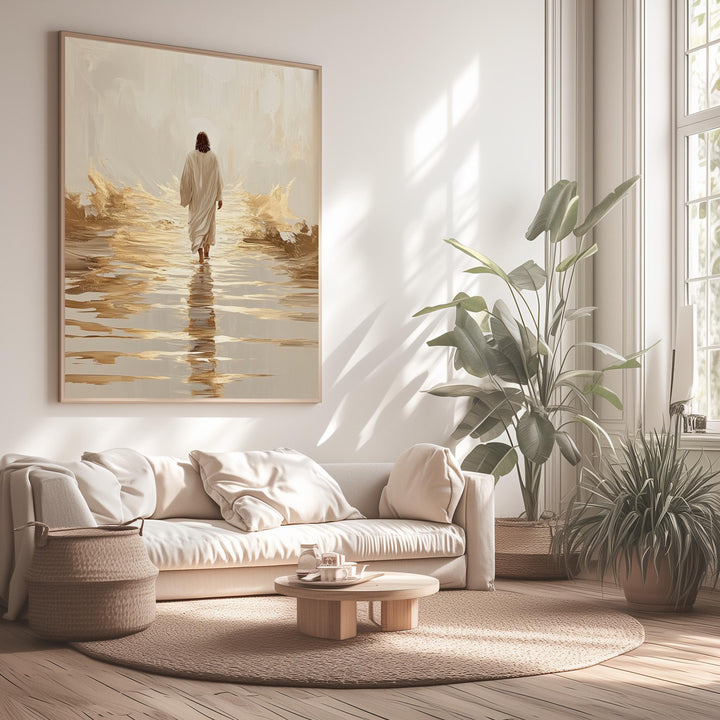 Jesus Walking on Water – Divine Light Canvas Art