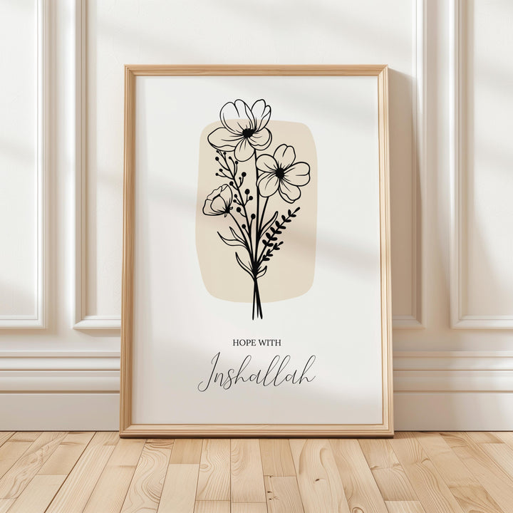 Soft color palette and textured archival paper in Islamic art print