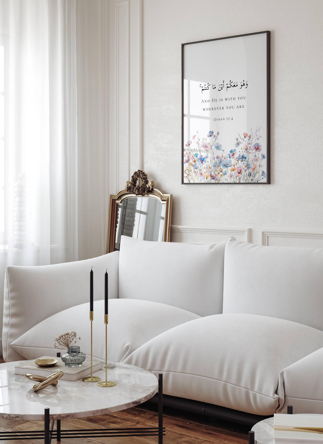 Soft, elegant color palette suitable for modern living rooms