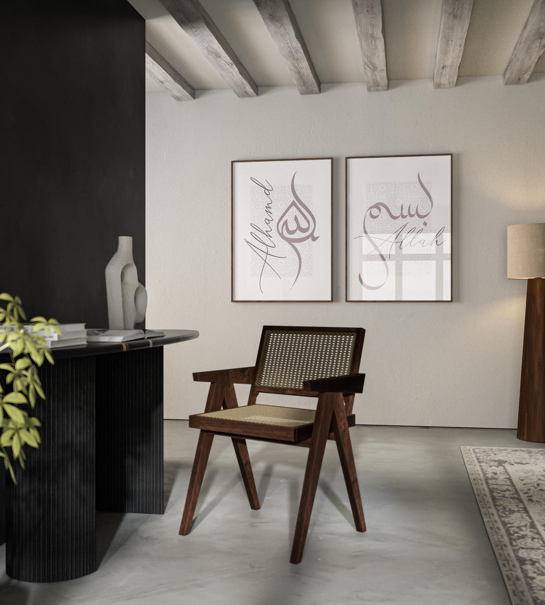 Two complementary wall art prints ready to hang in home decor