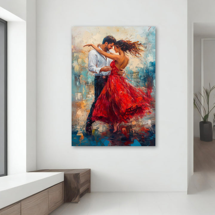 brushstroke details and soft background in romantic wall art