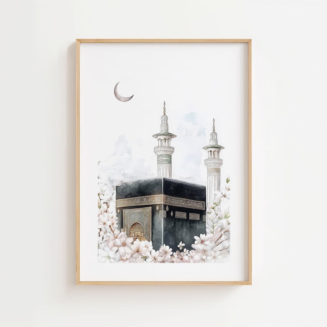 Kaaba-inspired Islamic wall art with elegant design for living room