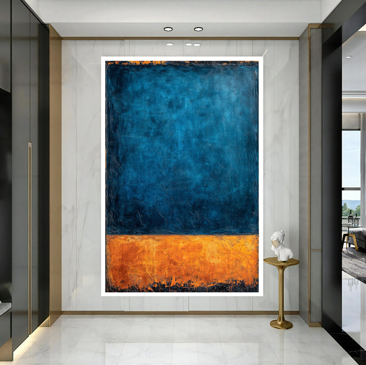 Horizontal abstract painting on gallery-wrapped canvas