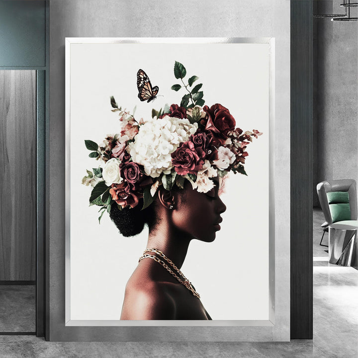 Minimal boho wall art silhouette on canvas