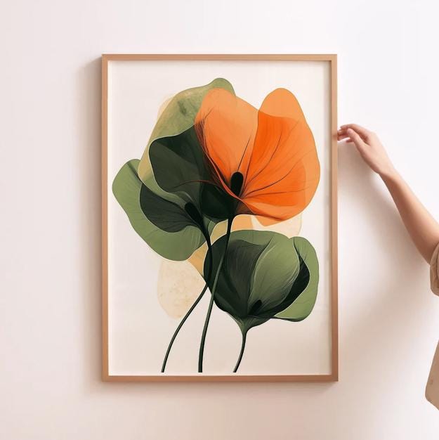 Soft-toned botanical bedroom wall art pair for contemporary interiors