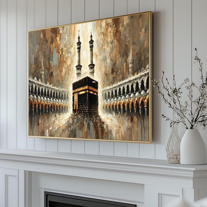 Abstract Kaaba Painting – Modern Islamic Wall Art