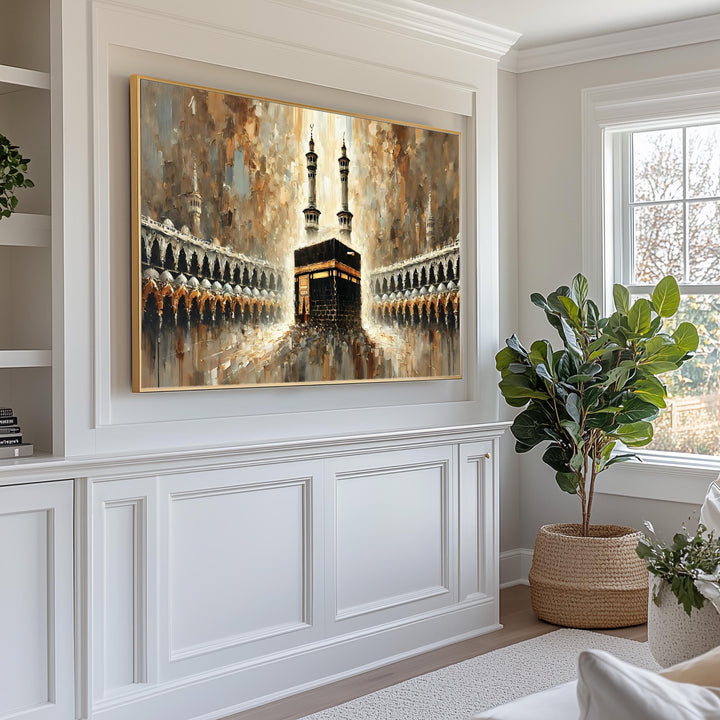 Abstract Kaaba Painting – Modern Islamic Wall Art