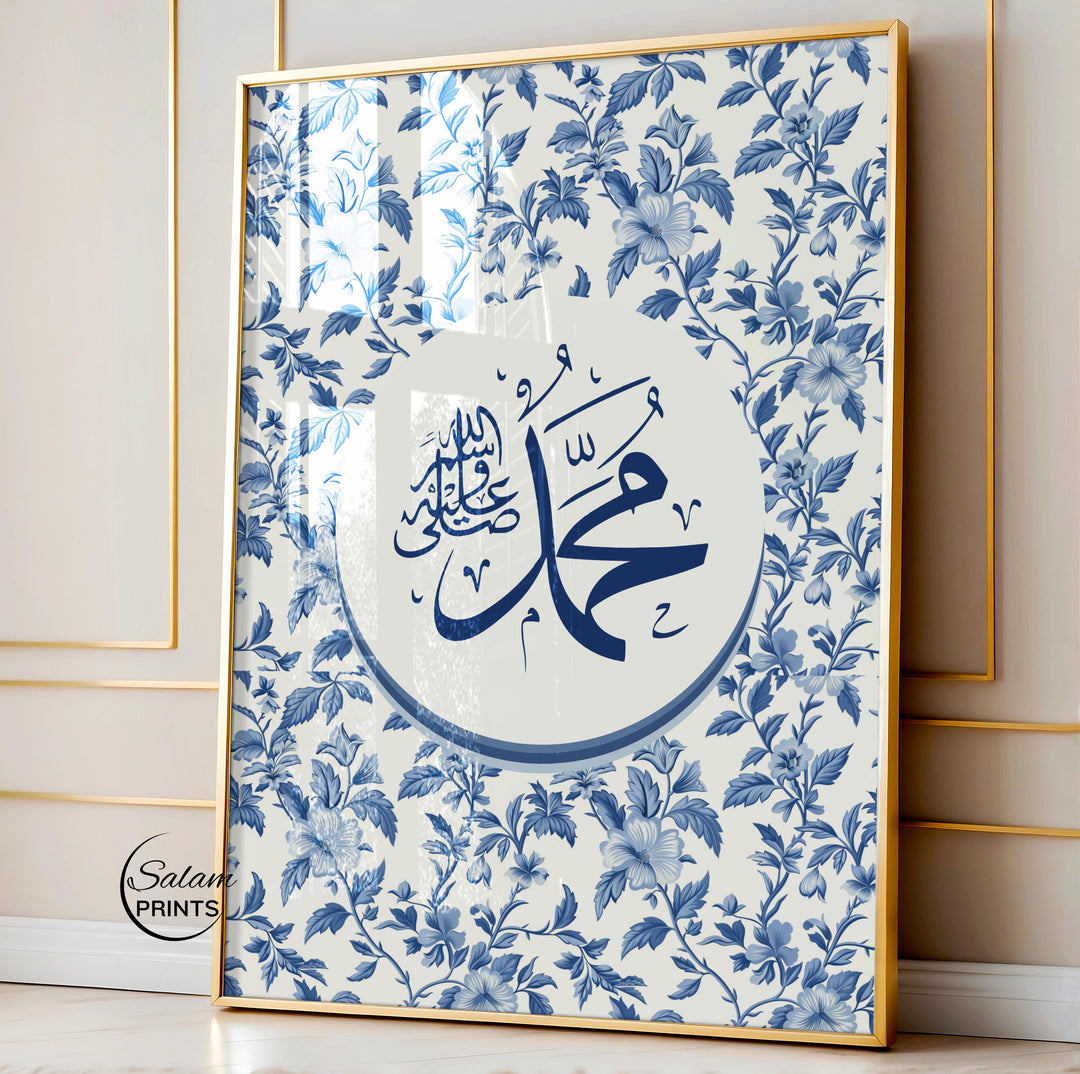 Premium archival print texture in blue tones