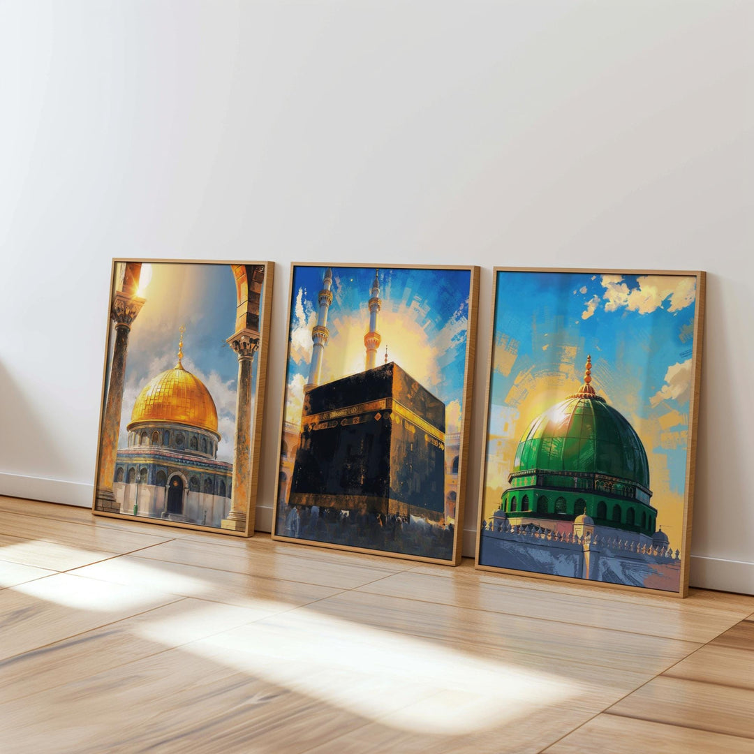 abstract islamic wall art print: Al Aqsa mosque silhouette