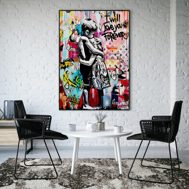 Colorful wall art print suitable for living room or hallway decor