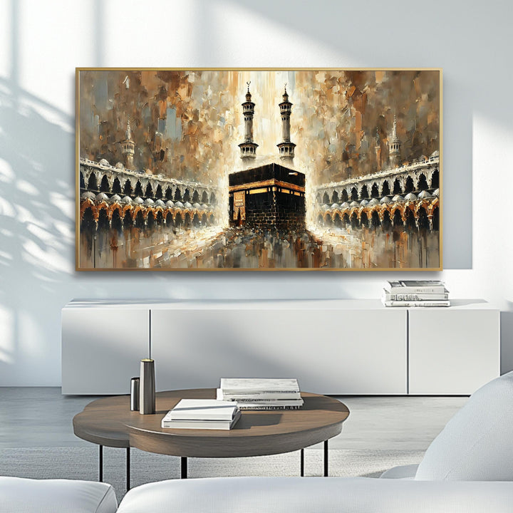 Abstract Kaaba Painting – Modern Islamic Wall Art